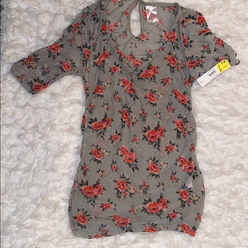 Flower see-through blouse